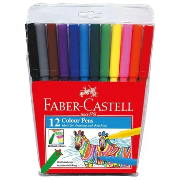 Faber Castell Fiberpen Washable 12 Color