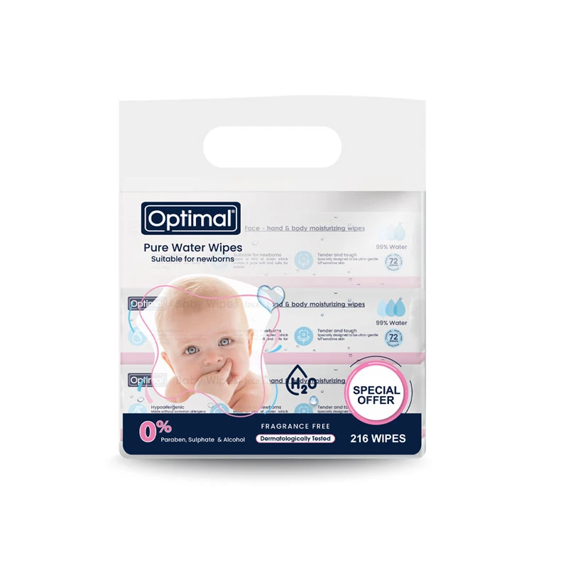 Optimal Water Wipes - Pack of 3