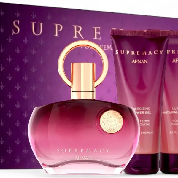 Supremacy Purple Eau de Parfum Gift Set for Women, 3 Piece Set by Afnan