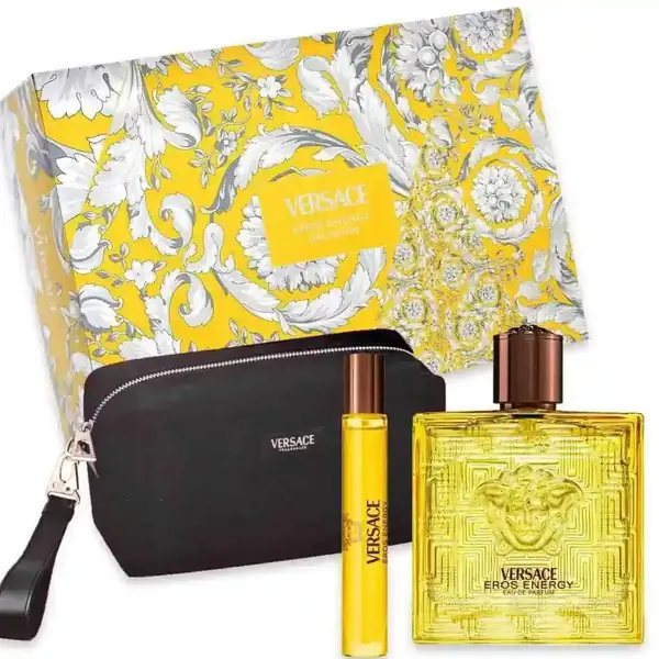 Eros Energy Eau de Parfum Gift Set for Men with Beauty Case, Versace