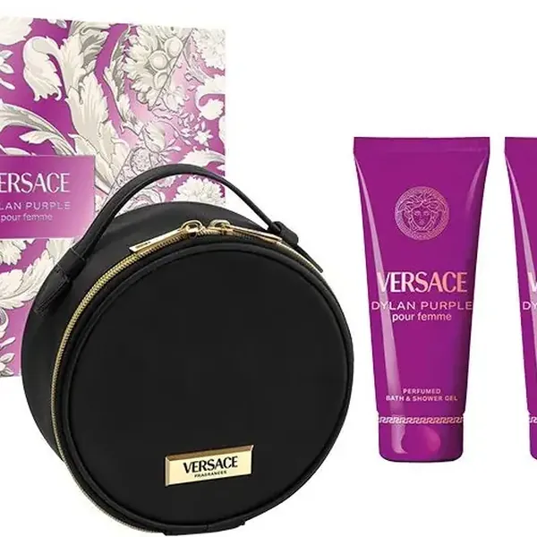 Dylan Purple Femme Eau de Parfum Gift Set for Women, 100ml, with Shower Gel, Body Lotion, Beauty Case, Versace