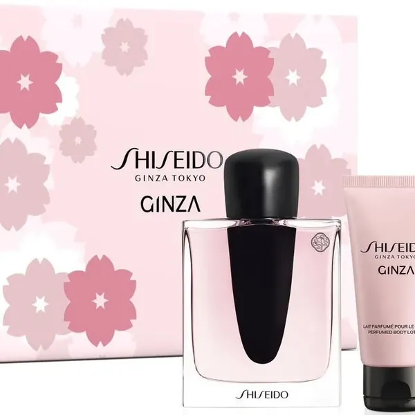 Ginza Eau de Parfum Gift Set for Women with Body Lotion and Roll On, Shiseido