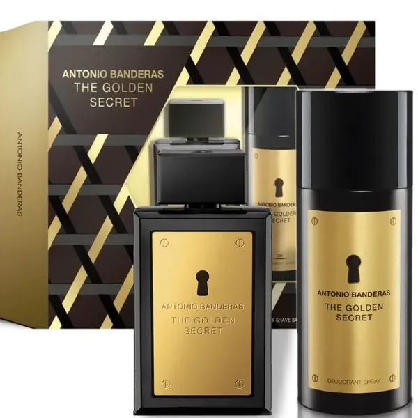 The Golden Secret Men's Fragrance & Deodorant Gift Set by Antonio Banderas