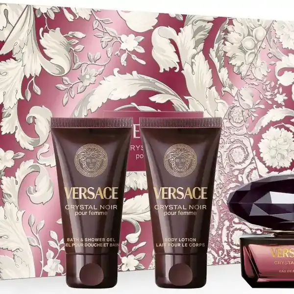 Crystal Noir Eau de Parfum Gift Set for Women, 3 Piece Set by Versace