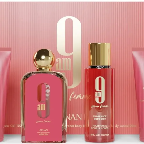 9am Femme Eau de Parfum Gift Set for Women, 4-Piece Fragrance Collection by Afnan