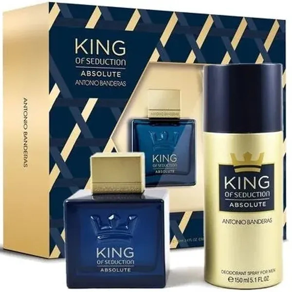 King of Seduction Absolute Gift Set for Men, Eau De Toilette & Deodorant, Antonio Banderas