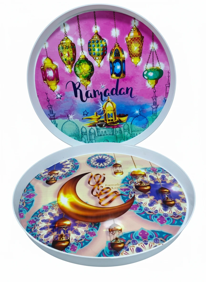 Large Round Decorative Serving Tray 60 cm  Ramadan