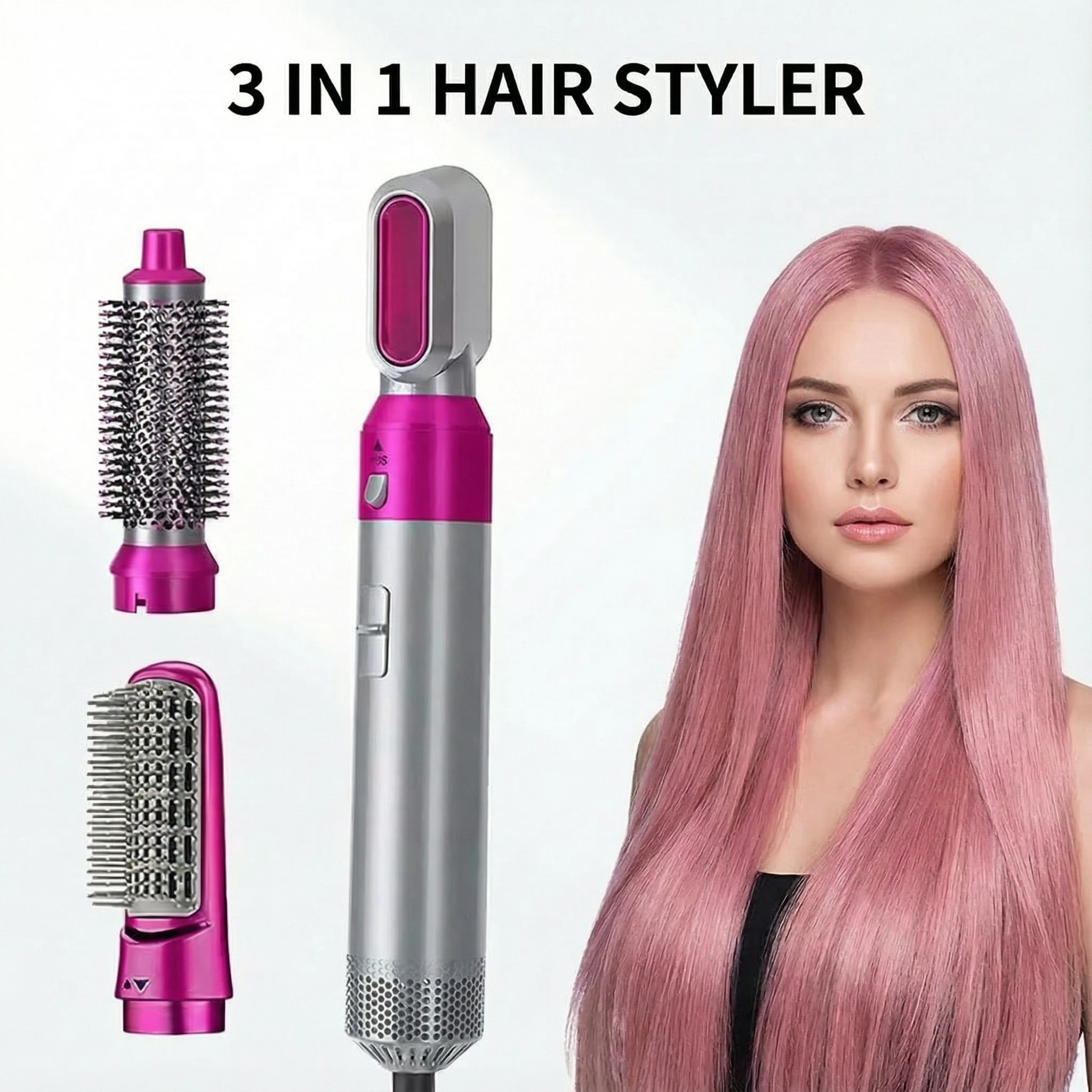 3-in-1 Hot Air Hair Styling Tool with Anti-Static Protection