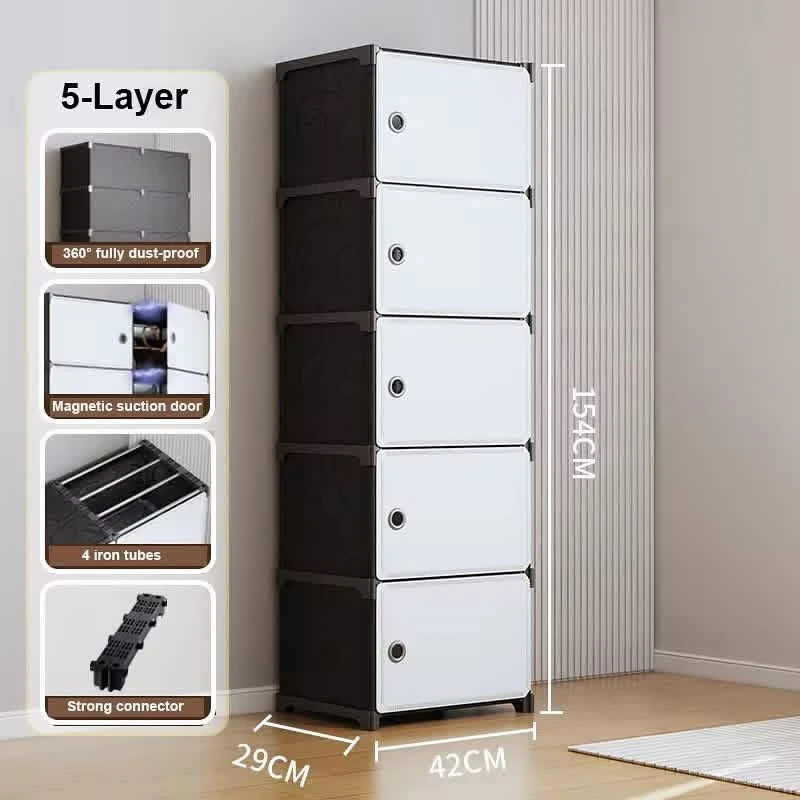 5-Layer Modular Plastic Storage Cabinet