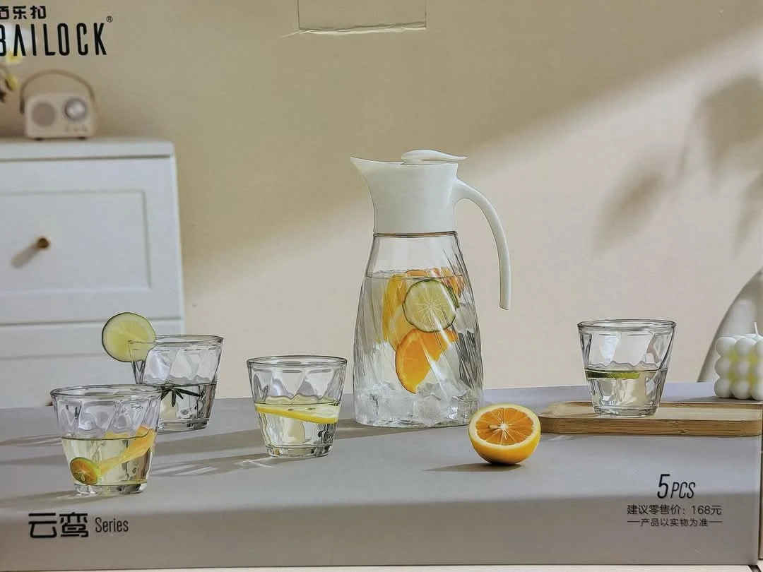 5-Piece Glass Pitcher & Cup Set