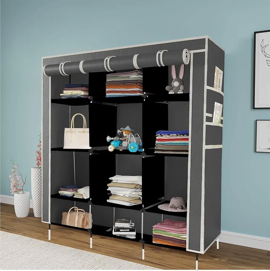 12 Shelves Collapsible Foldable Wardrobe Storage Organizer Shelves for Clothes