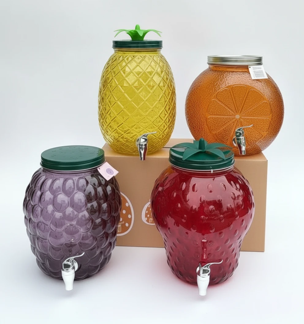 Fruit-Shaped Glass Juice Dispenser
