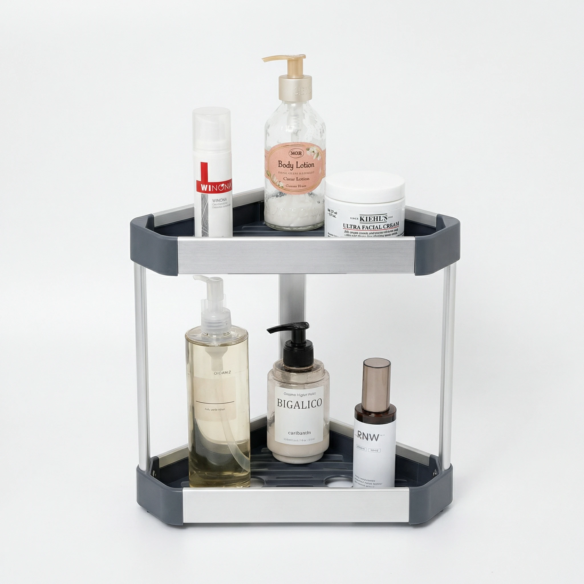 2-tier Aluminum Corner Rack / Bathroom Organizer