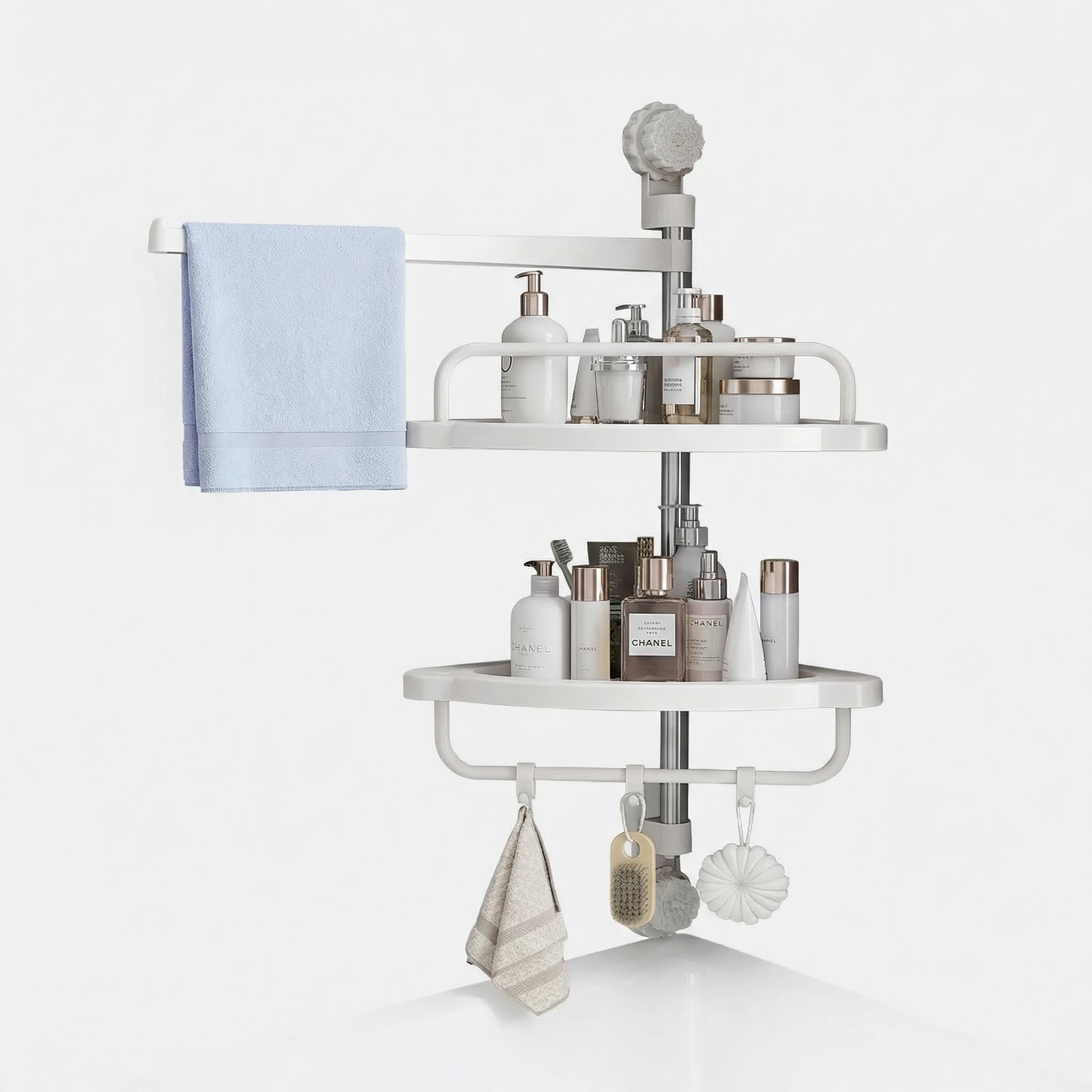 Multi Corner Shelf Adjustable Bathroom & Toilet Storage Rack