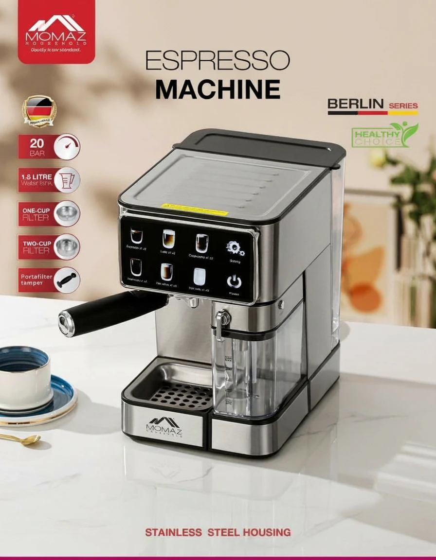 Espresso Machine  | 20 Bar Pressure Momaz