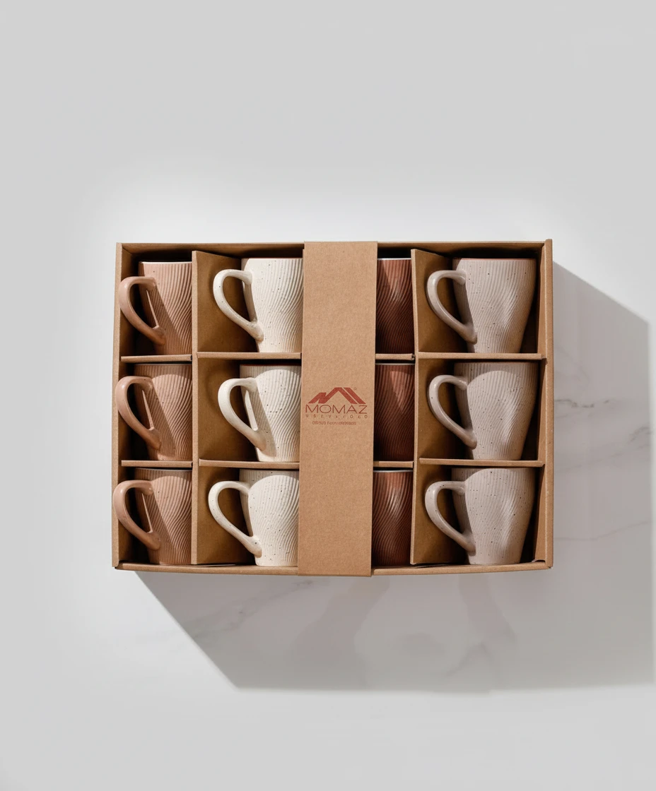 Elegant Ceramic Mug Set  12 Pieces