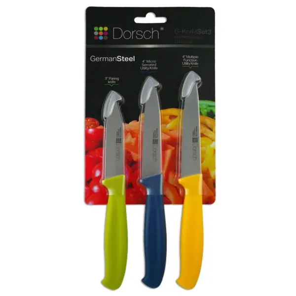 3 Piece Colorful Sharp Kitchen Knife Set for Cooking