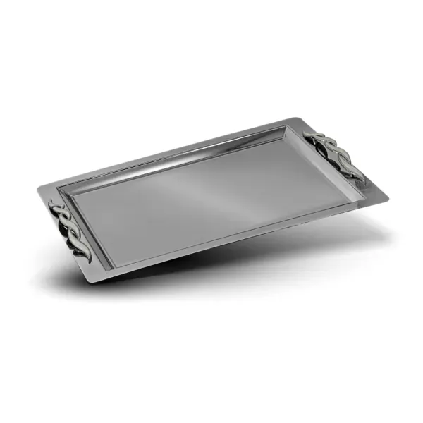Infinity Ivory Serving Tray, Elegant Rectangular Platter for Entertaining