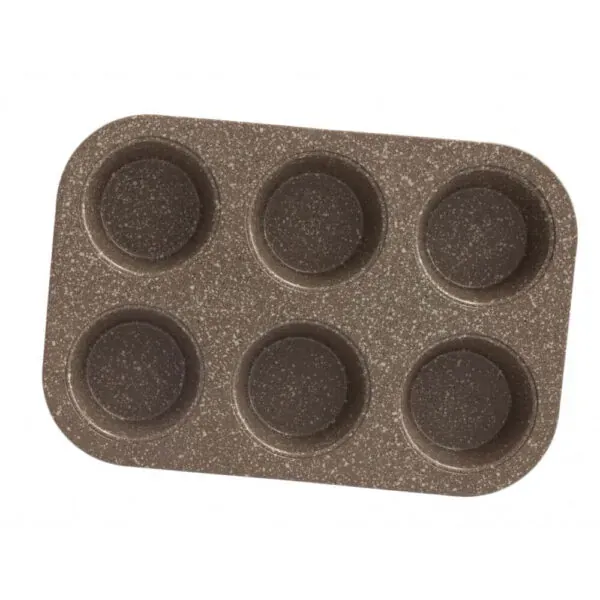 Non-stick 6-cup muffin and cupcake pan, easy release bakeware