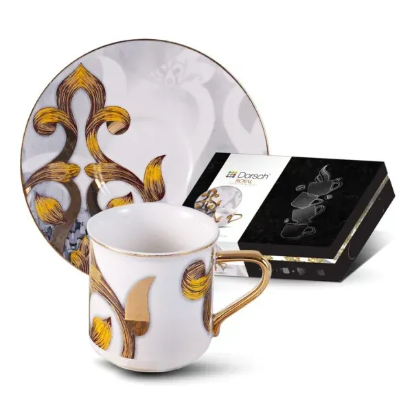 Royal 12 Piece Coffee Cup Set, Elegant Porcelain Cups