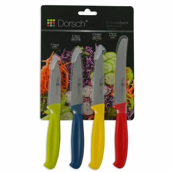 4-piece colorful sharp kitchen knife set for easy meal prep