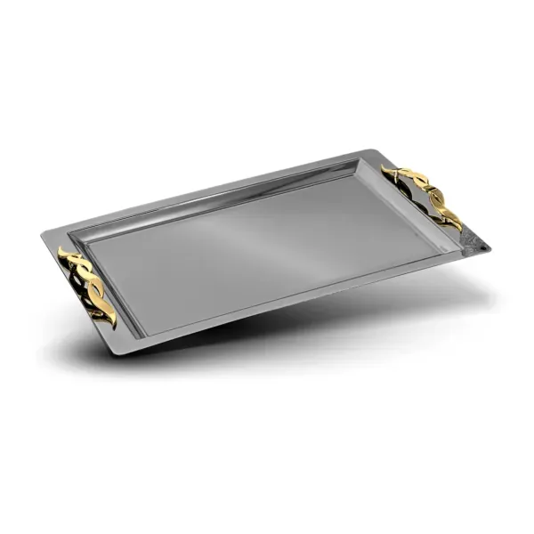 Infinity gold serving tray for elegant home entertaining