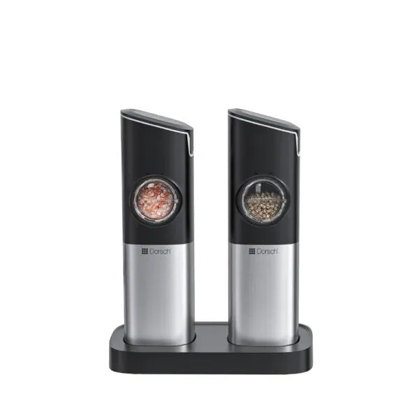 Electric Salt and Pepper Shakers, Adjustable Grinder Set, dorsch
