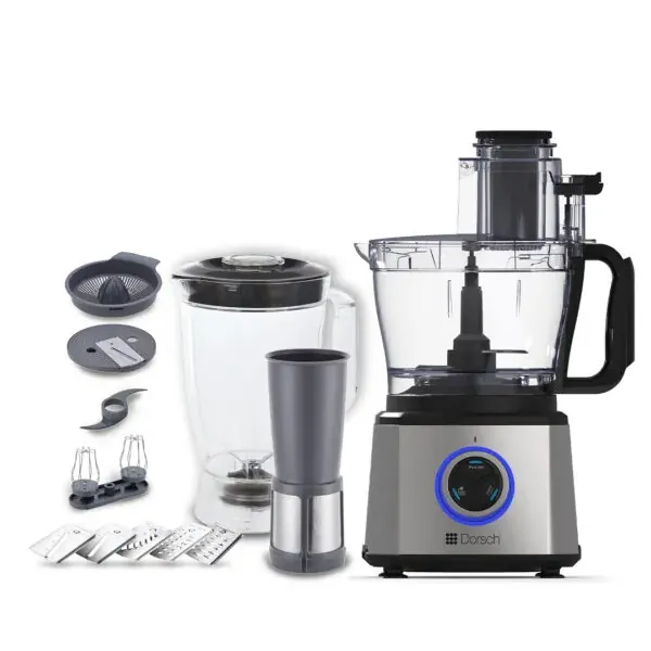 Food Processor 1000W with Multiple Attachments, dorsch