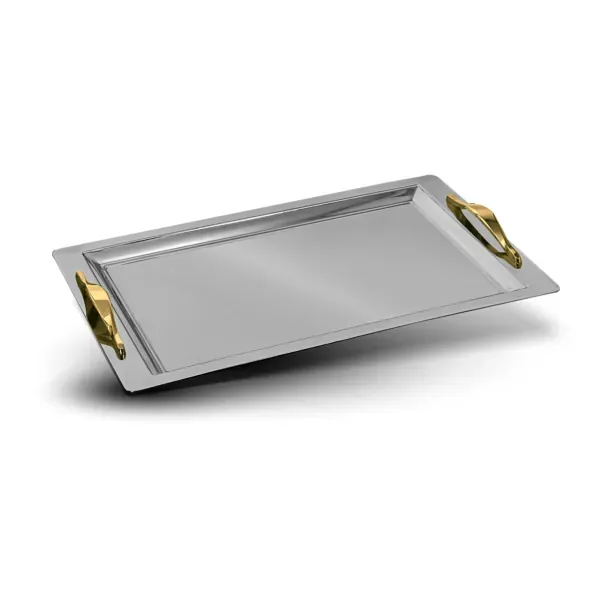 Wave gold serving tray for elegant home entertaining