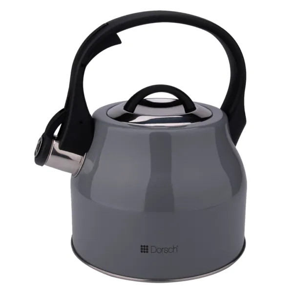 Gray 2.5 Liter Stainless Steel Kettle for Stovetop, dorsch