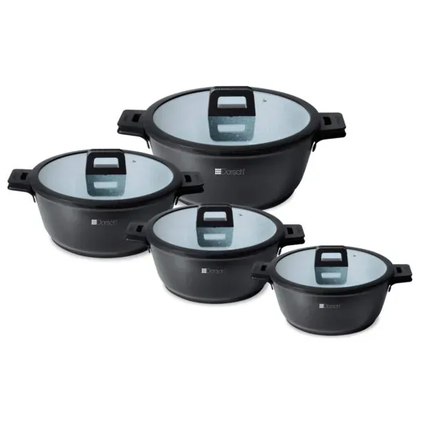 4 Piece Casserole Set with Lids, Sizes 32cm to 20cm