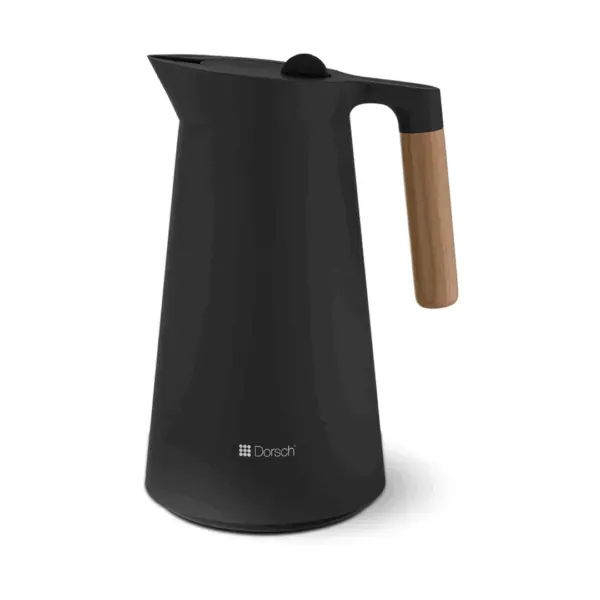 Vacuum Insulated Jug 1L Black, Leakproof Thermal Carafe by Dorsch
