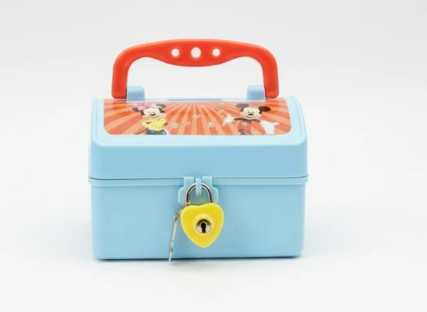 Kids Cartoon Money Saving Box with Lock & Handle