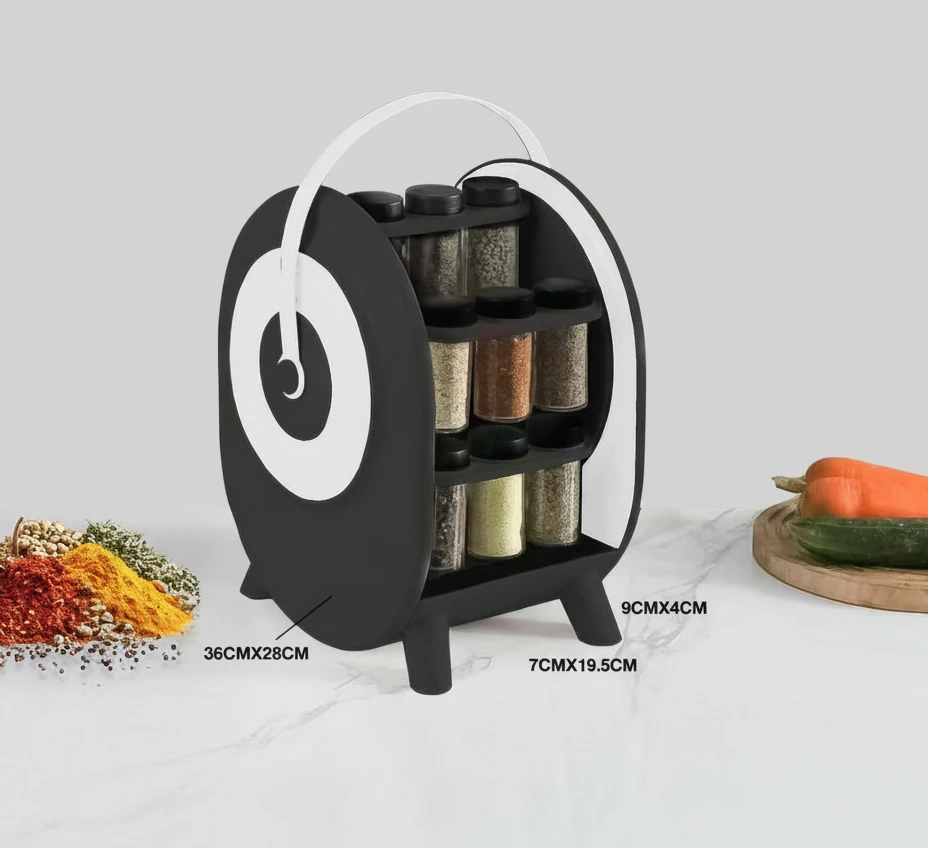 Rotating Spice Rack with Jars / Kitchen Organizer Set