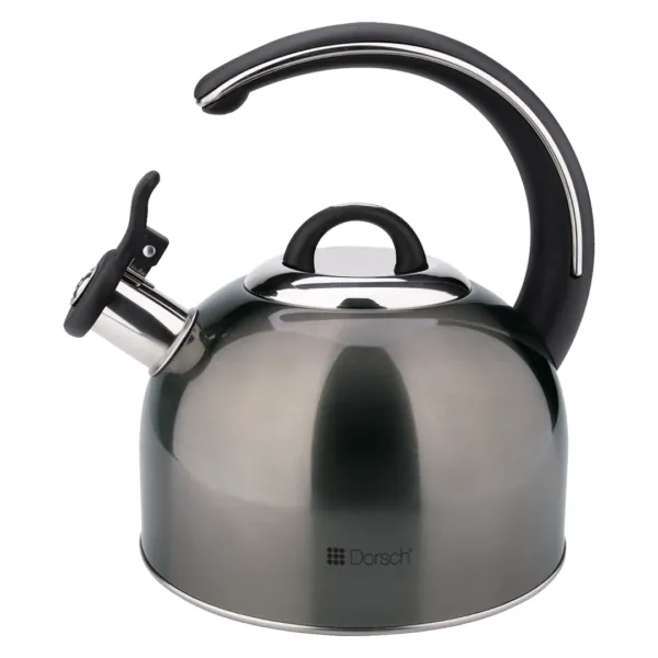 Dark steel kettle 3.0L, durable stovetop water boiler