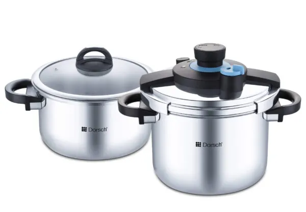 6L and 8L Stainless Steel GoPress Pressure Cooker Set, dorsch