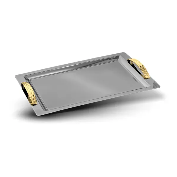 Gold Leaf Serving Tray for Elegant Home Entertaining