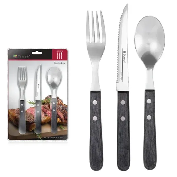 12 Piece Knife, Fork and Spoon Cutlery Set, stainless steel, dorsch