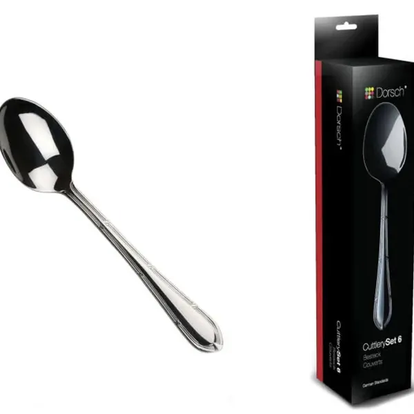 Classic dinner spoon set, 6 pieces, stainless steel cutlery by dorsch