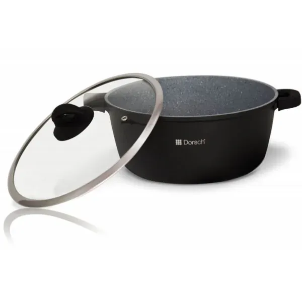 40 cm Nonstick Casserole Pot with Glass Lid, 19L, Die-Cast Aluminum