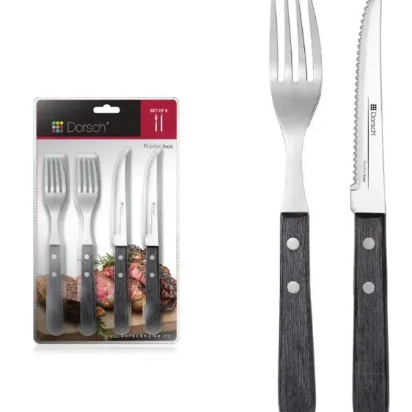 8 Piece Knife and Fork Set, Stainless Steel Cutlery, dorsch