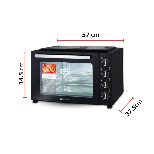 Electric Oven with Hob 48L, versatile countertop cooker