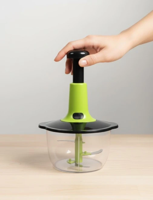 Manual Vegetable & Food Chopper - 1.5L Hand Press Cutter