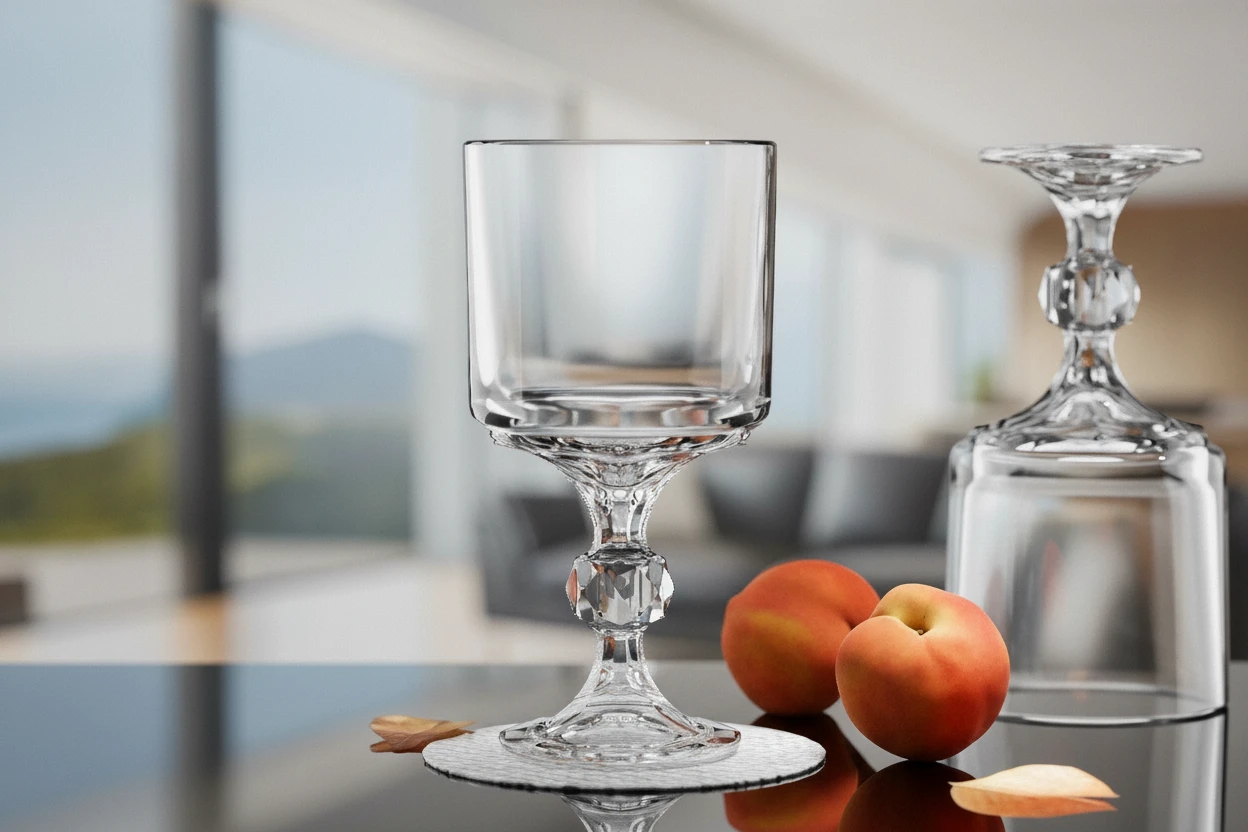 Set of 6 City Glass Premium Crystalita Stemware - Elegant Crystal Glasses
