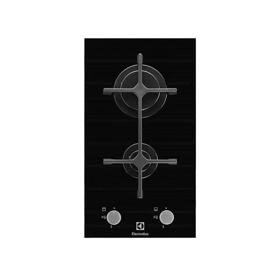 30cm 2-Burner Gas Hob with Cast-Iron Supports, Gas on Glass, Electrolux