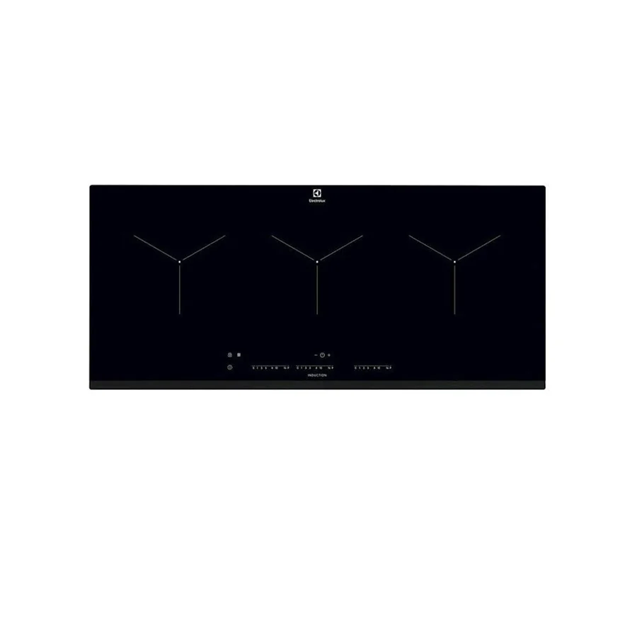 Induction hob with self-sizing zones, touch controls, power boost, black