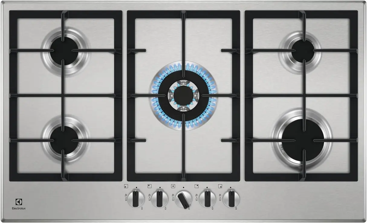 90 cm Gas Hob with 5 Burners, Easy Clean Surface, Electrolux