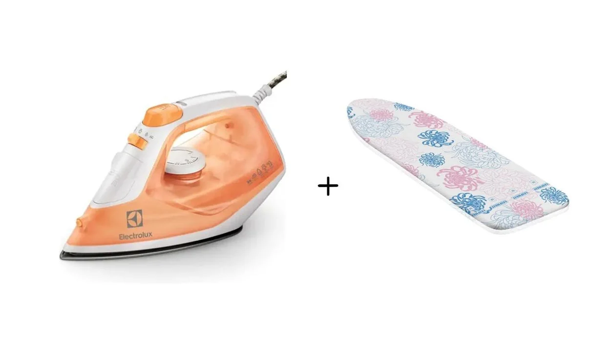 Steam Iron with Anti Calc and Ironing Board Cover, 1600W