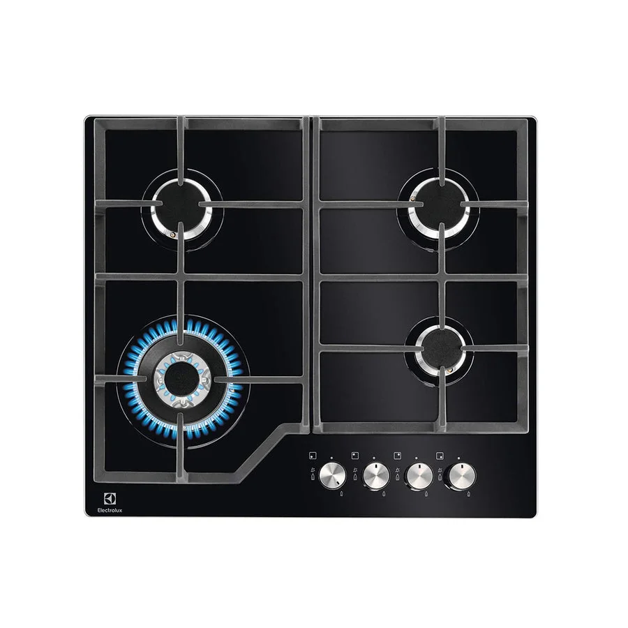 60cm 4-Burner Gas Hob with Wok Burner and Safety Shut-Off, Electrolux