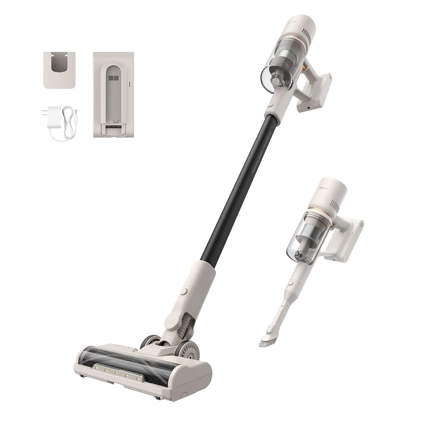 U10 cordless stick vacuum cleaner with powerful suction and LED brush, dreame